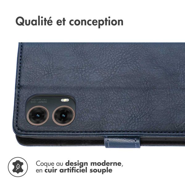 imoshion Étui de téléphone portefeuille Luxe Motorola Moto G85 - Bleu foncé