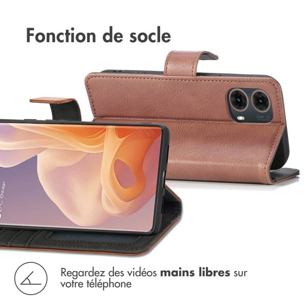 imoshion Étui de téléphone portefeuille Luxe Motorola Moto G85 - Brun