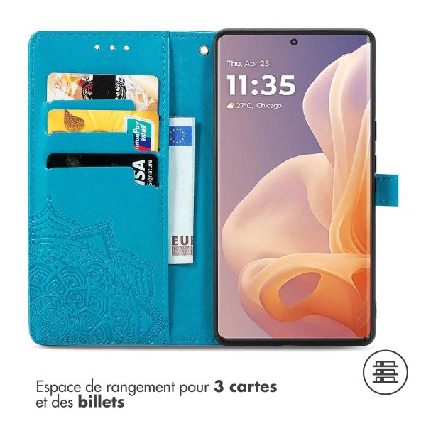 imoshion Etui de téléphone portefeuille Mandala Motorola Moto G85 - Turquoise