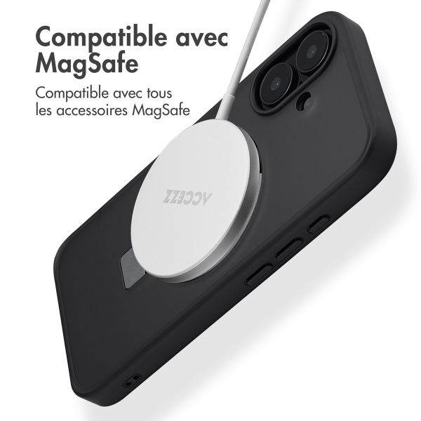 Accezz Coque Ring Stand avec MagSafe iPhone 16 - Noir