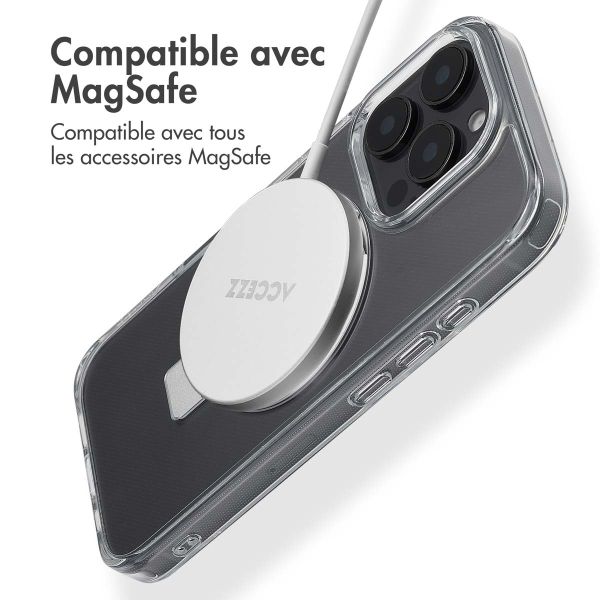 Accezz Coque Ring Stand avec MagSafe iPhone 16 Pro Max - Transparent