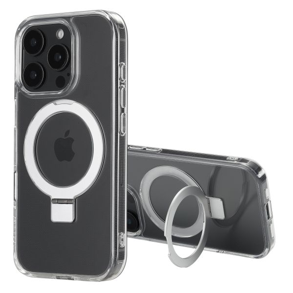 Accezz Coque Ring Stand avec MagSafe iPhone 16 Pro Max - Transparent