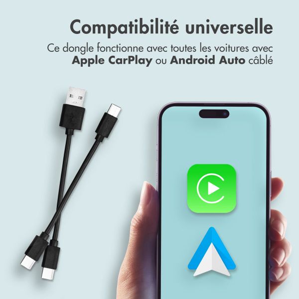 imoshion Adapteur CarPlay - CarPlay sans fil pour Apple CarPlay et Android Auto