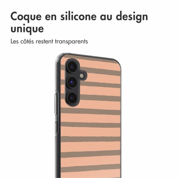 imoshion Coque Design Samsung Galaxy A54 (5G) - Striped Peach Reverse