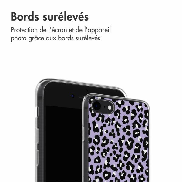 imoshion Coque Design iPhone SE (2022 / 2020) / 8 / 7 - Leopard Lilac