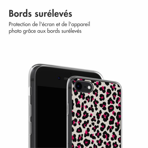 imoshion Coque Design iPhone SE (2022 / 2020) / 8 / 7 - Leopard Pink