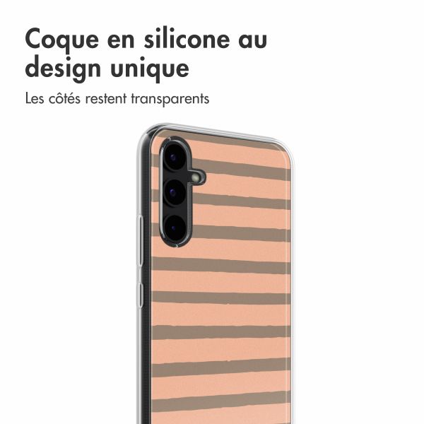 imoshion Coque Design Samsung Galaxy A34 (5G) - Striped Peach Reverse