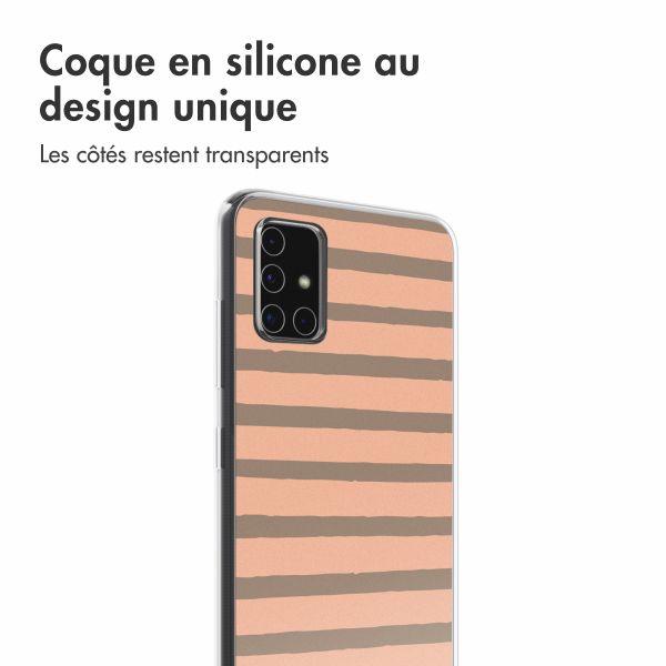 imoshion Coque Design Samsung Galaxy A51 - Striped Peach Reverse