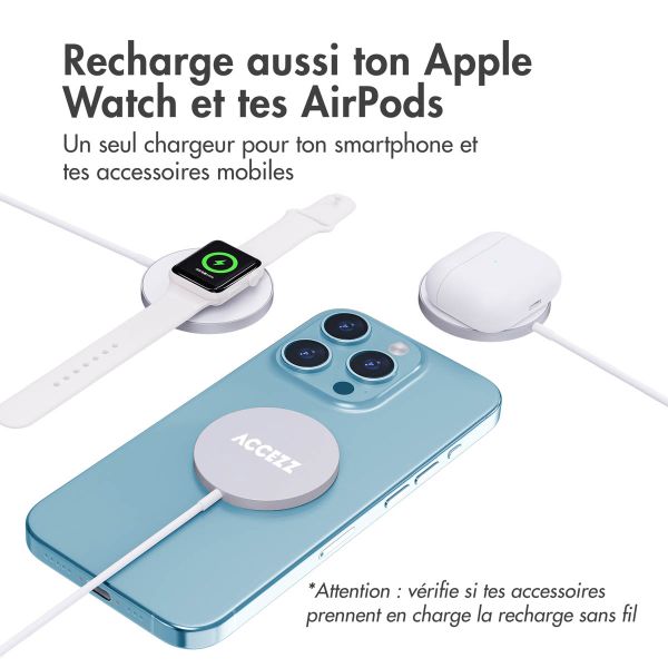 Accezz Chargeur MagSafe sans fil USB-C - 1 mètre - Blanc