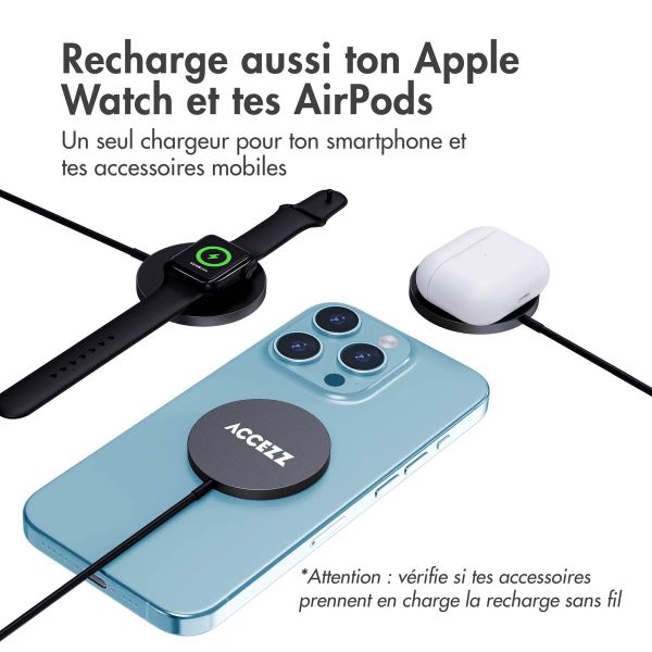 Accezz Chargeur MagSafe sans fil USB-C - 1 mètre - Noir