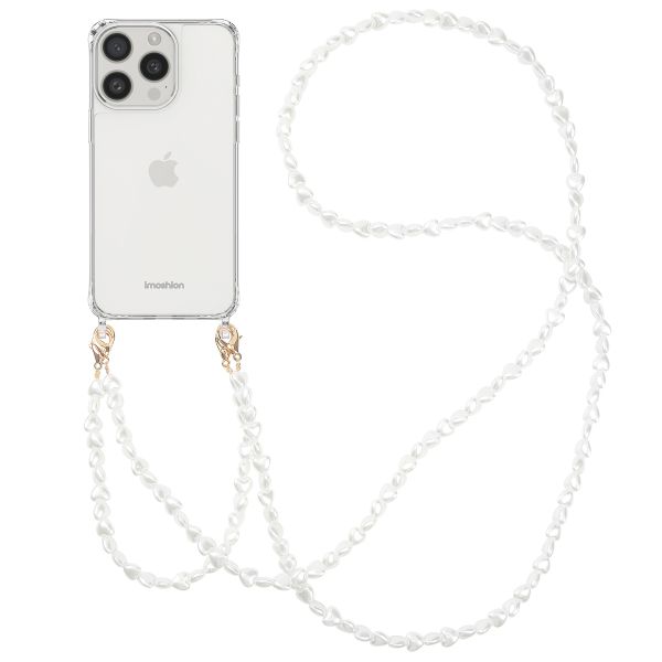 imoshion Coque avec dragonne + ﻿bracelet iPhone 15 Pro - Perles cœurs