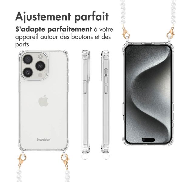 imoshion Coque avec dragonne + ﻿bracelet iPhone 15 Pro Max - Perles