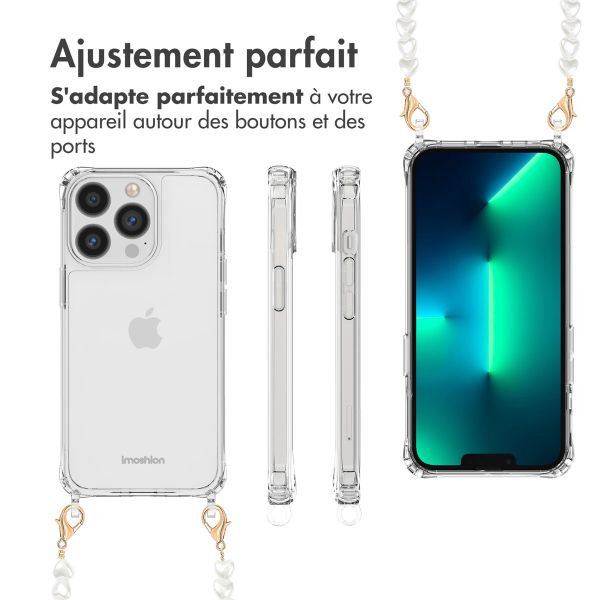 imoshion Coque avec dragonne + ﻿bracelet iPhone 13 Pro Max  - Perles cœurs