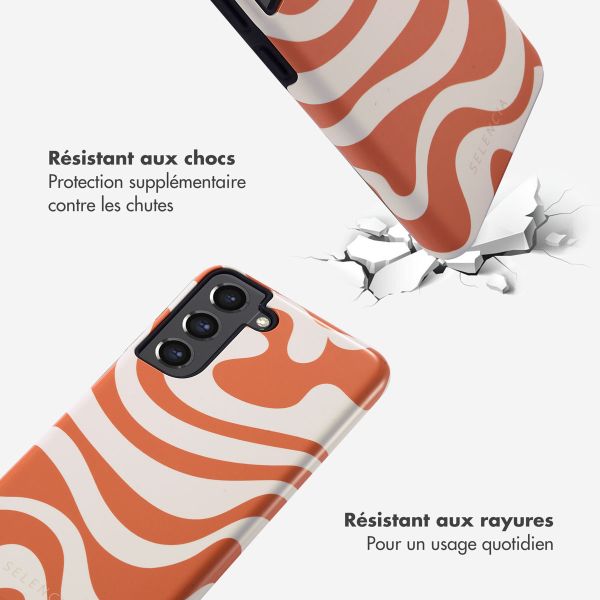 Selencia Coque arrière Vivid Samsung Galaxy S21 FE - Dream Swirl Orange