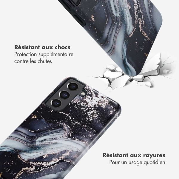 Selencia Coque arrière Vivid Samsung Galaxy S21 FE - Chic Marble Black