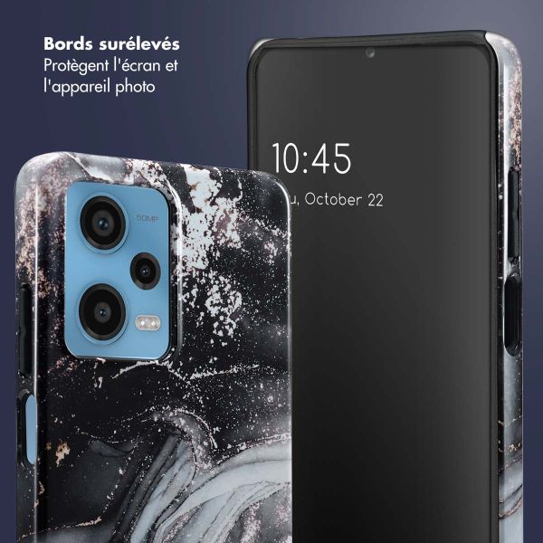 Selencia Coque arrière Vivid Xiaomi Redmi Note 12 Pro - Chic Marble Black