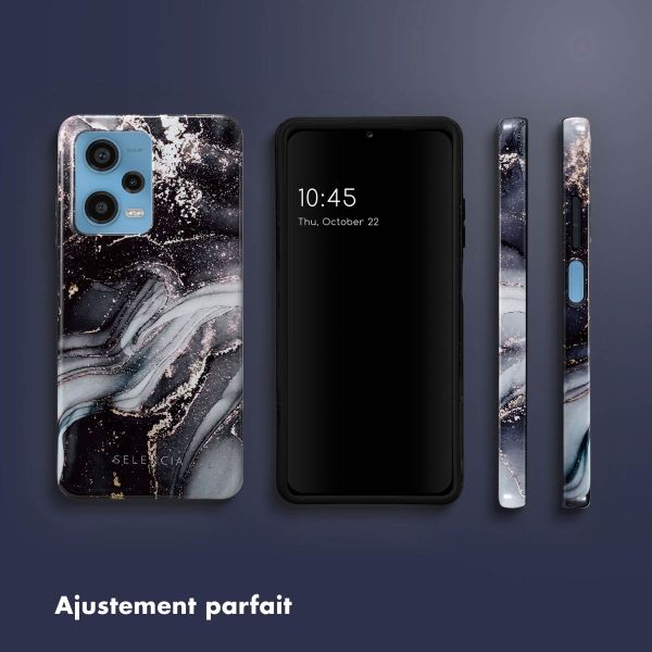 Selencia Coque arrière Vivid Xiaomi Redmi Note 12 Pro - Chic Marble Black