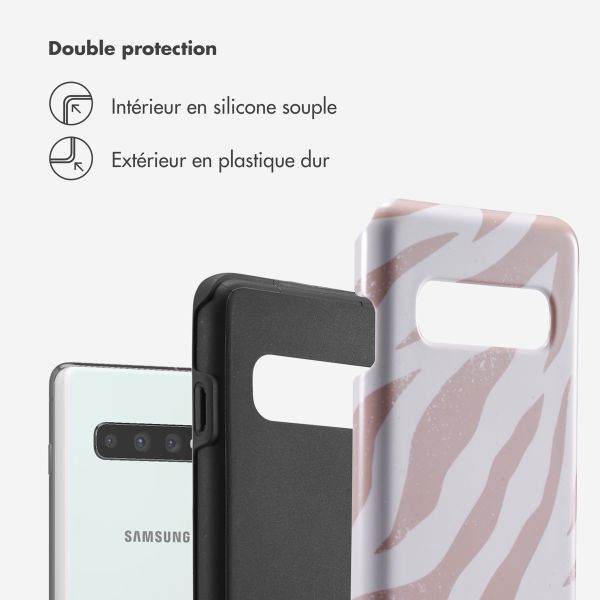 Selencia Coque arrière Vivid Samsung Galaxy S10 - Colorful Zebra Old Pink