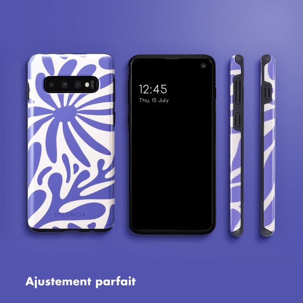 Selencia Coque arrière Vivid Samsung Galaxy S10 - Modern Bloom Sapphire Blue