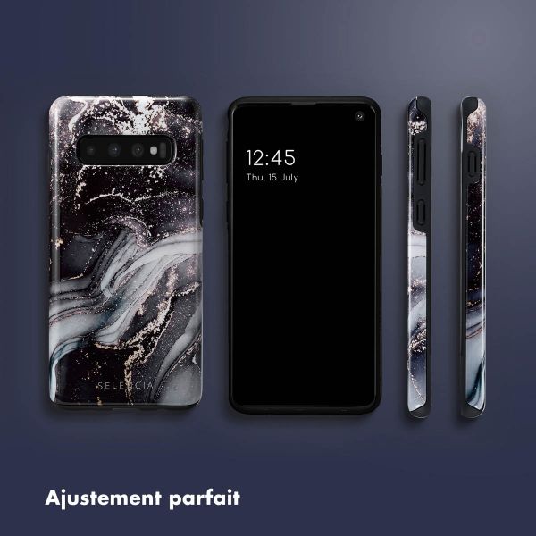 Selencia Coque arrière Vivid Samsung Galaxy S10 - Chic Marble Black