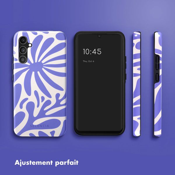 Selencia Coque arrière Vivid Samsung Galaxy A34 (5G) - Modern Bloom Sapphire Blue