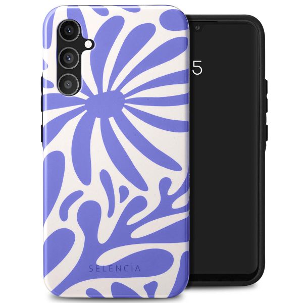 Selencia Coque arrière Vivid Samsung Galaxy A34 (5G) - Modern Bloom Sapphire Blue