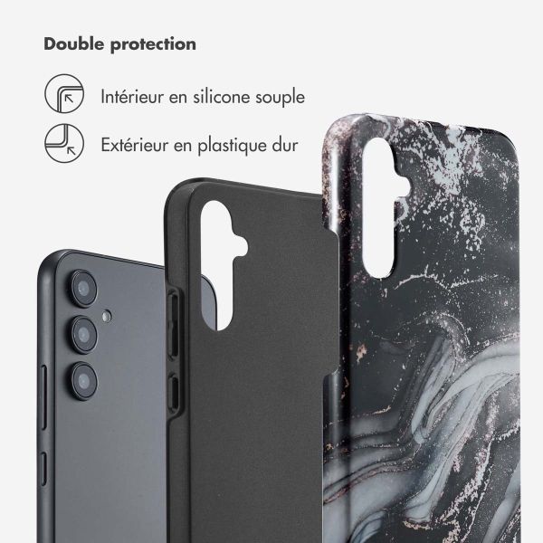 Selencia Coque arrière Vivid Samsung Galaxy A34 (5G) - Chic Marble Black