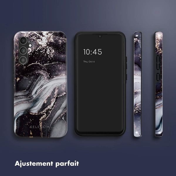 Selencia Coque arrière Vivid Samsung Galaxy A34 (5G) - Chic Marble Black