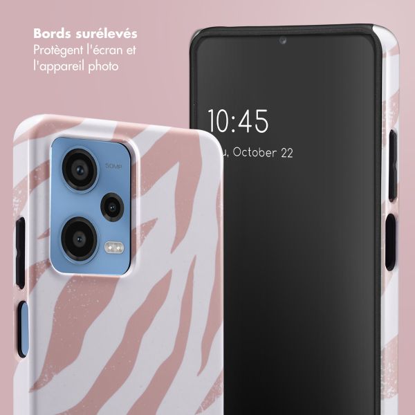 Selencia Coque arrière Vivid Xiaomi Redmi Note 12 Pro - Colorful Zebra Old Pink