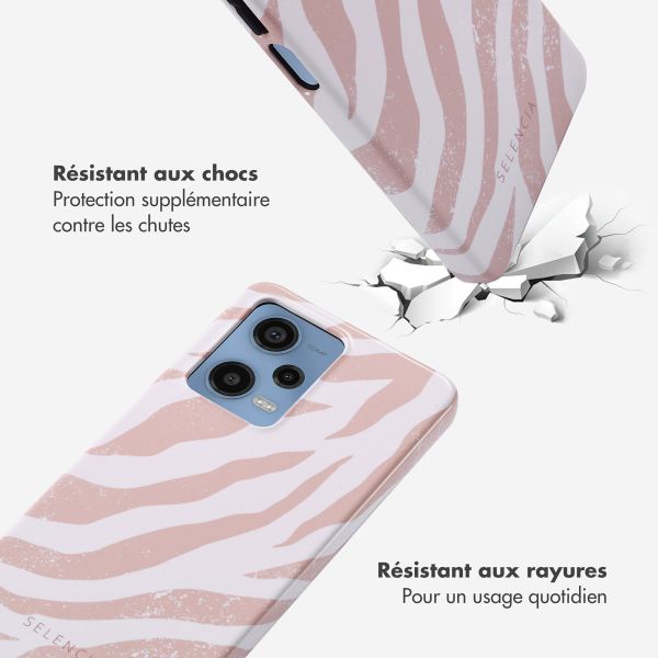 Selencia Coque arrière Vivid Xiaomi Redmi Note 12 Pro - Colorful Zebra Old Pink