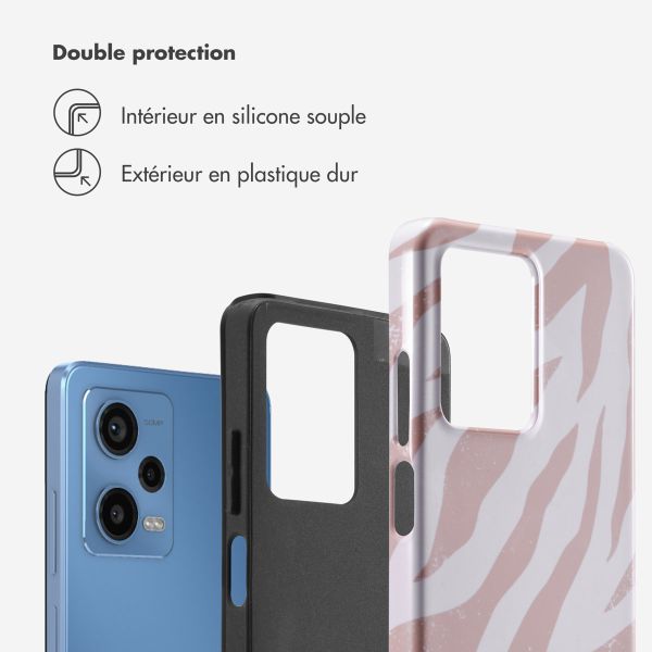 Selencia Coque arrière Vivid Xiaomi Redmi Note 12 Pro - Colorful Zebra Old Pink