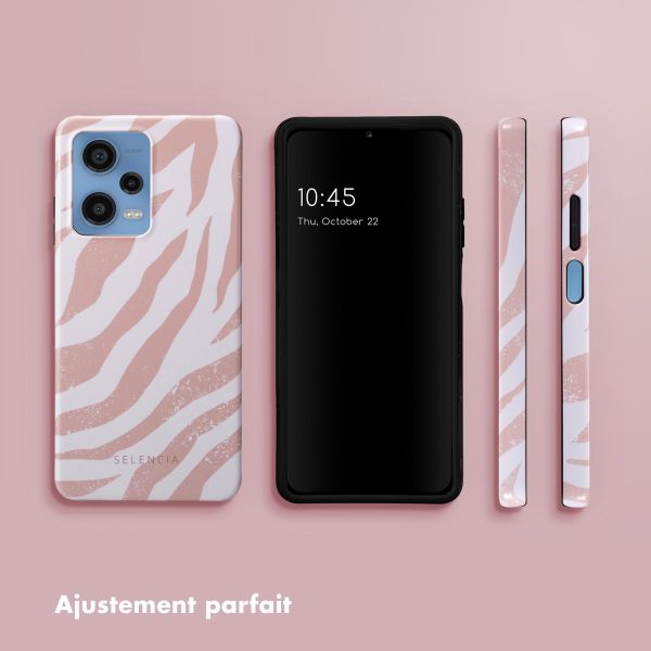 Selencia Coque arrière Vivid Xiaomi Redmi Note 12 Pro - Colorful Zebra Old Pink