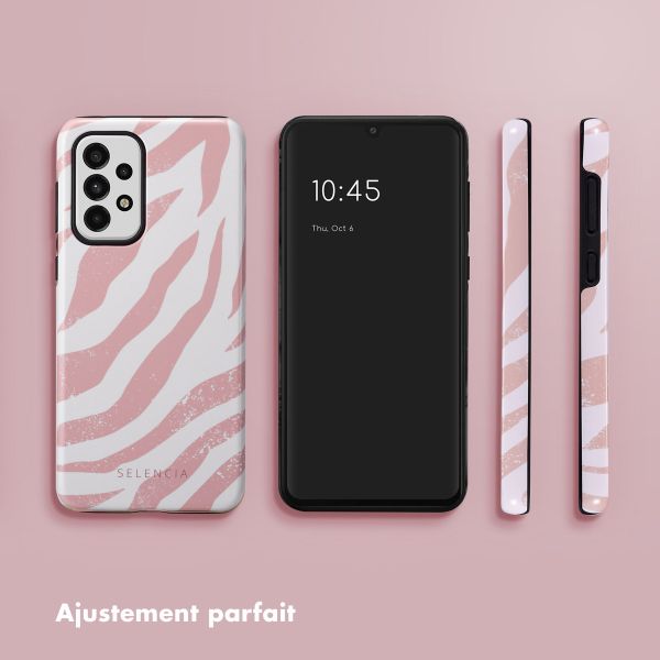 Selencia Coque arrière Vivid Samsung Galaxy A33 - Colorful Zebra Old Pink