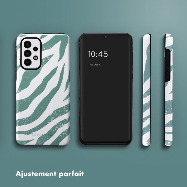 Selencia Coque arrière Vivid Samsung Galaxy A33 - Colorful Zebra Pine Blue