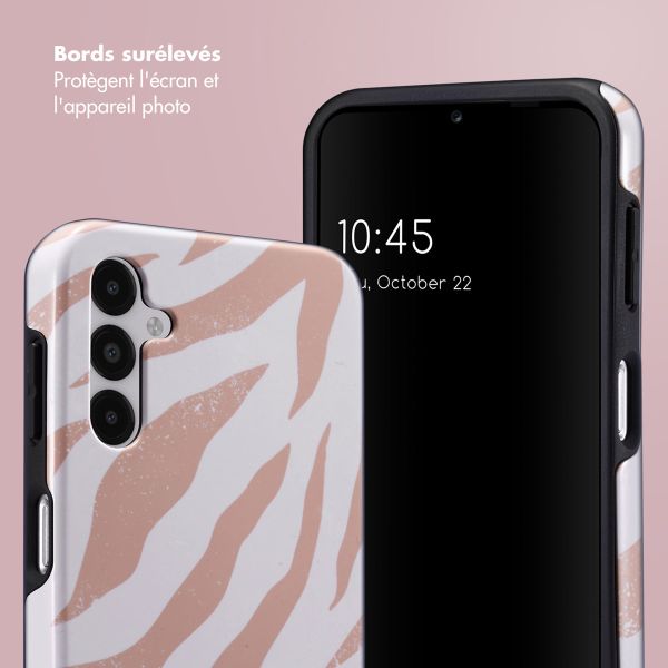 Selencia Coque arrière Vivid Samsung Galaxy A14 (5G/4G) - Colorful Zebra Old Pink