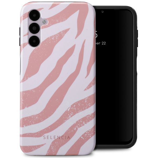 Selencia Coque arrière Vivid Samsung Galaxy A14 (5G/4G) - Colorful Zebra Old Pink