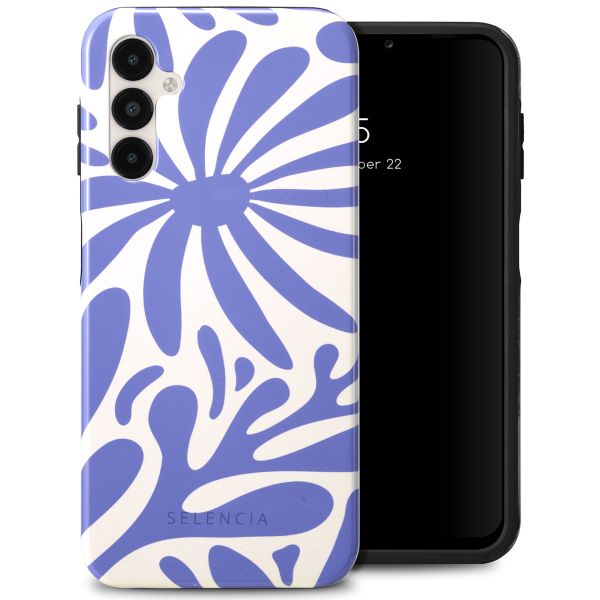 Selencia Coque arrière Vivid Samsung Galaxy A14 (5G/4G) - Modern Bloom Sapphire Blue