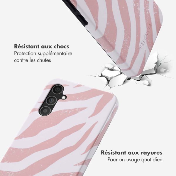 Selencia Coque arrière Vivid Samsung Galaxy A34 (5G) - Colorful Zebra Old Pink