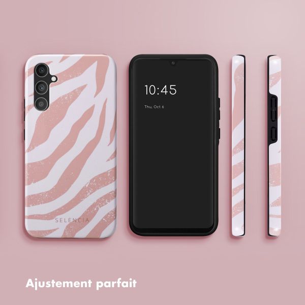 Selencia Coque arrière Vivid Samsung Galaxy A34 (5G) - Colorful Zebra Old Pink