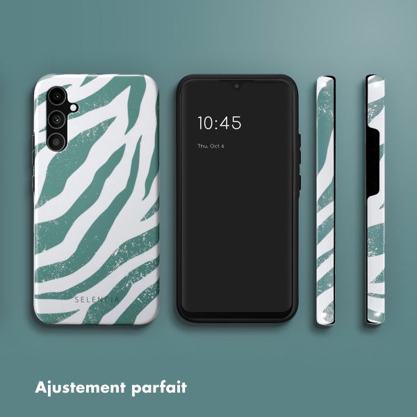 Selencia Coque arrière Vivid Samsung Galaxy A34 (5G) - Colorful Zebra Pine Blue