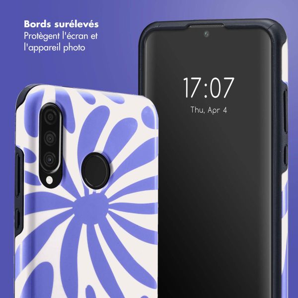 Selencia Coque arrière Vivid Huawei P30 Lite - Modern Bloom Sapphire Blue