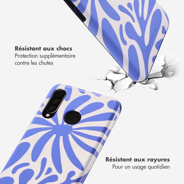 Selencia Coque arrière Vivid Huawei P30 Lite - Modern Bloom Sapphire Blue