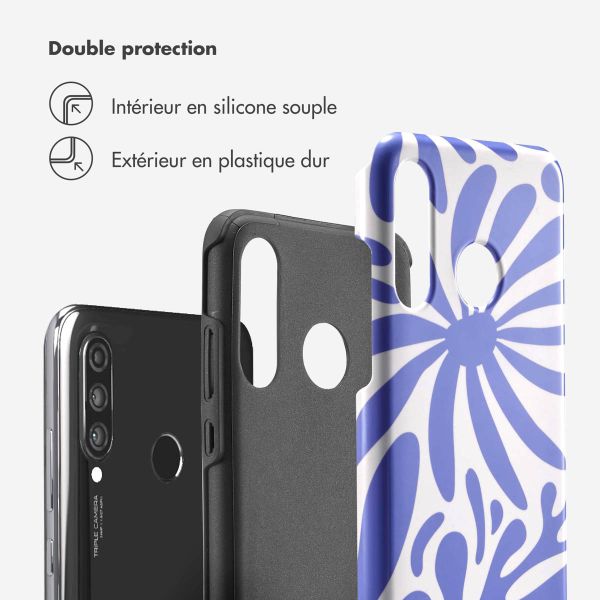 Selencia Coque arrière Vivid Huawei P30 Lite - Modern Bloom Sapphire Blue