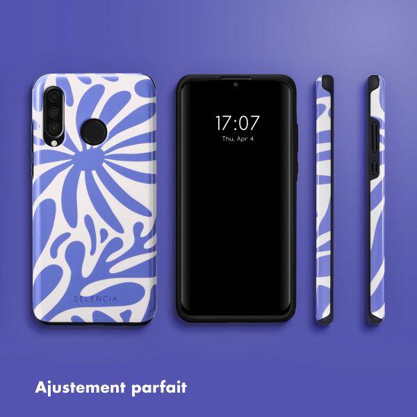 Selencia Coque arrière Vivid Huawei P30 Lite - Modern Bloom Sapphire Blue