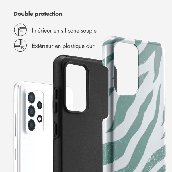 Selencia Coque arrière Vivid Samsung Galaxy A52(s) (5G/4G) - Colorful Zebra Pine Blue