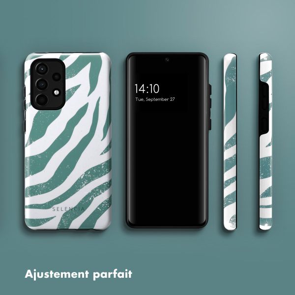 Selencia Coque arrière Vivid Samsung Galaxy A52(s) (5G/4G) - Colorful Zebra Pine Blue