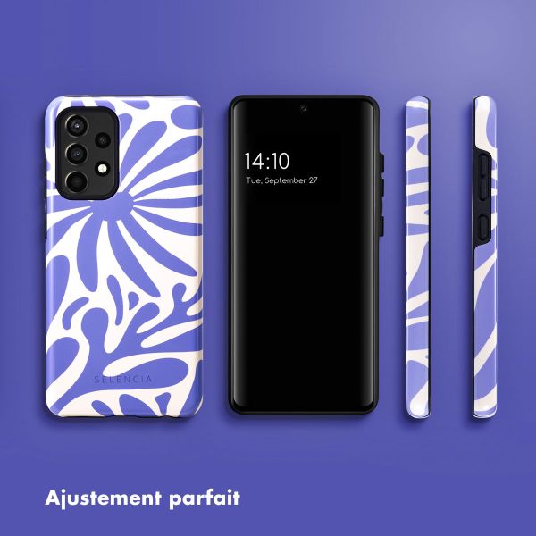 Selencia Coque arrière Vivid Samsung Galaxy A52(s) (5G/4G) - Modern Bloom Sapphire Blue