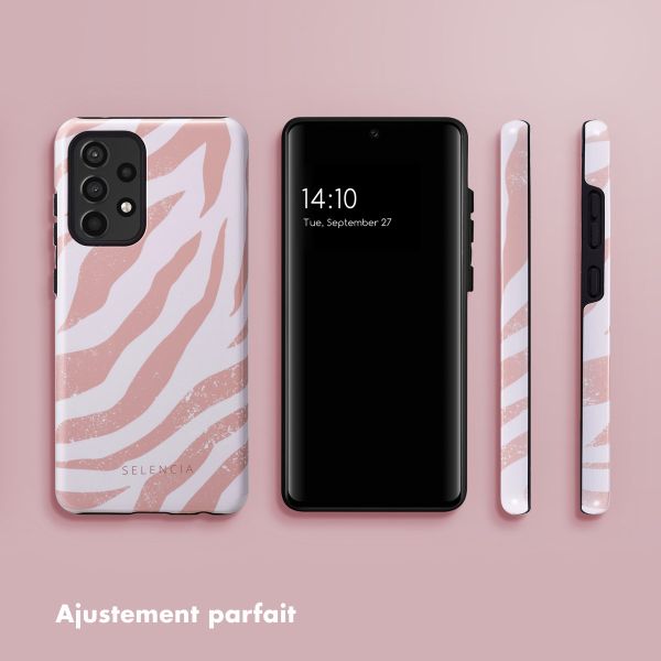 Selencia Coque arrière Vivid Samsung Galaxy A52(s) (5G/4G) - Colorful Zebra Old Pink