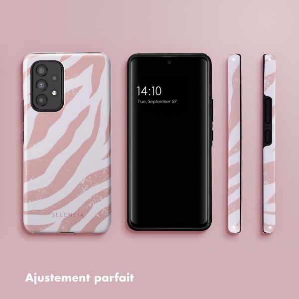 Selencia Coque arrière Vivid Samsung Galaxy A53 - Colorful Zebra Old Pink
