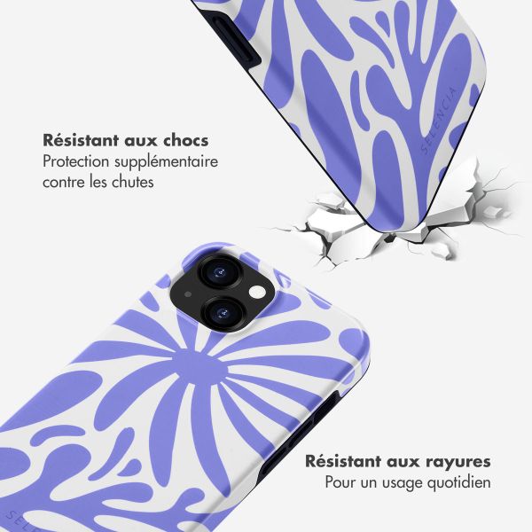 Selencia Coque arrière Vivid iPhone 15  - Modern Bloom Sapphire Blue